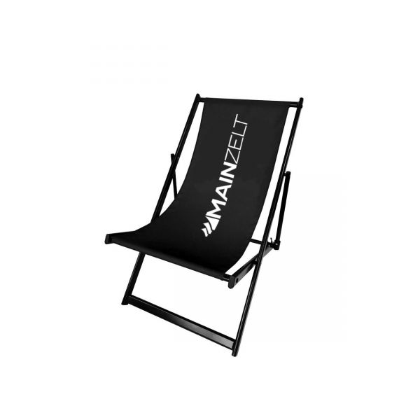 Liegestuhl aus Aluminium Schwarz 1-farbiger Druck ohne Armlehne Strandstuhl
